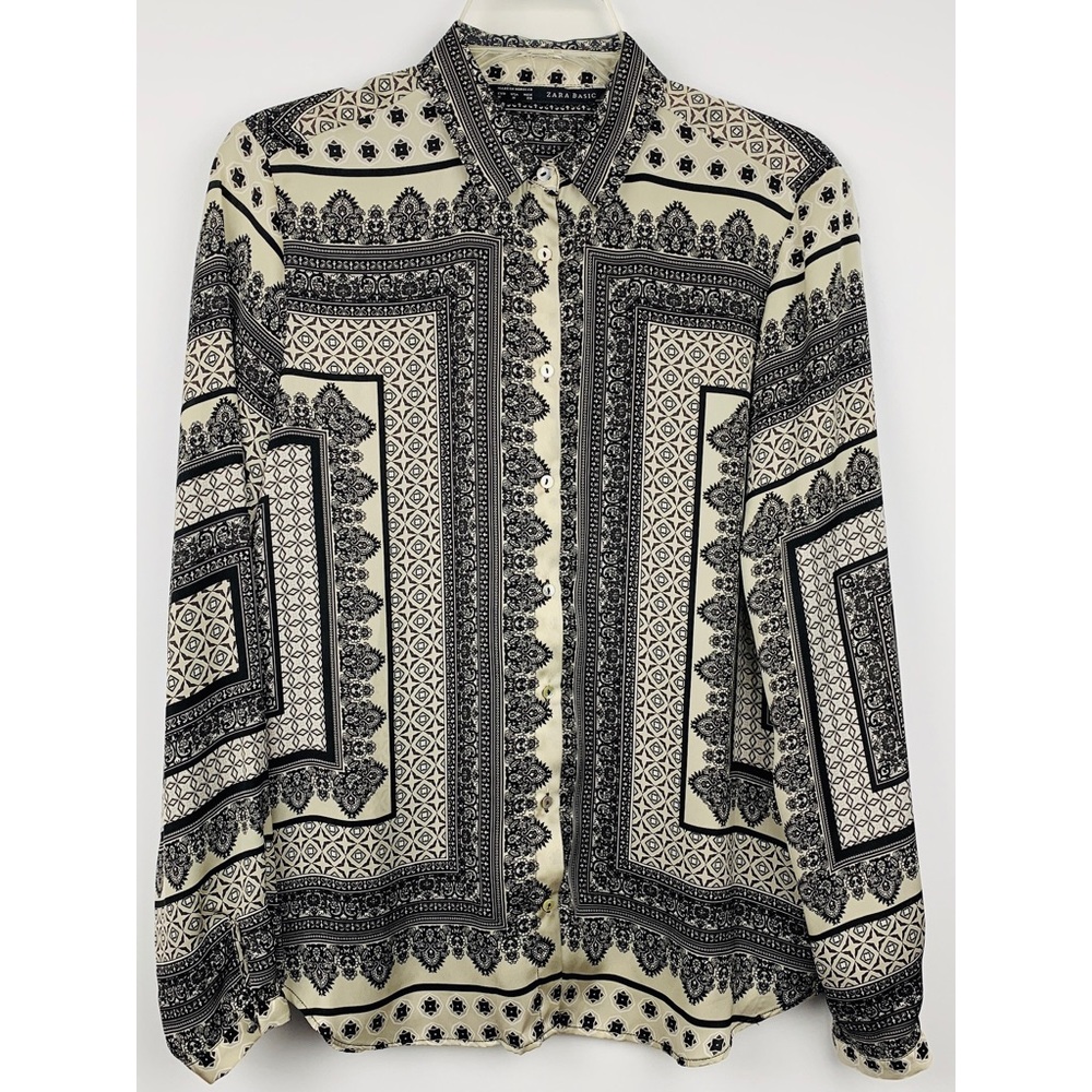 Zara Basic Blouse Button Down - image 1